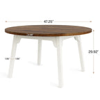 Tavolo da pranzo rotondo per 4-6 persone, tavolo da cucina rustico da 120 cm