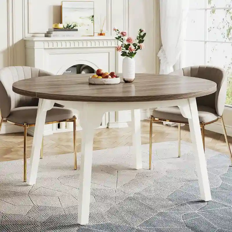 Tavolo da pranzo rotondo per 4-6 persone, tavolo da cucina rustico da 120 cm