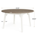 Tavolo da pranzo rotondo per 4-6 persone, tavolo da cucina rustico da 120 cm