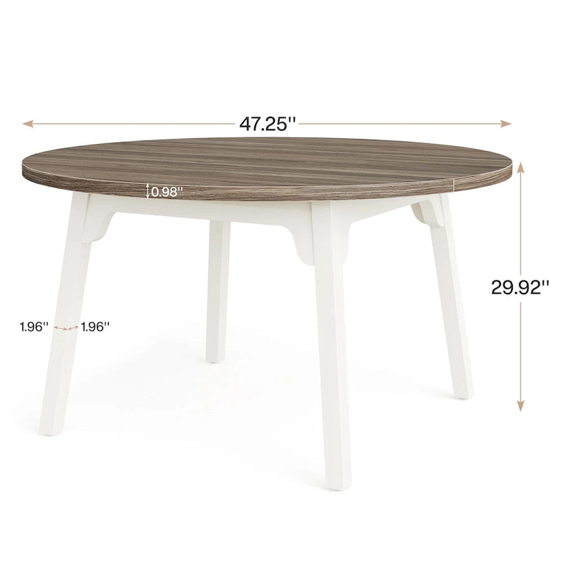 Tavolo da pranzo rotondo per 4-6 persone, tavolo da cucina rustico da 120 cm