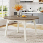 Tavolo da pranzo rotondo per 4-6 persone, tavolo da cucina rustico da 120 cm