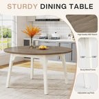 Tavolo da pranzo rotondo per 4-6 persone, tavolo da cucina rustico da 120 cm