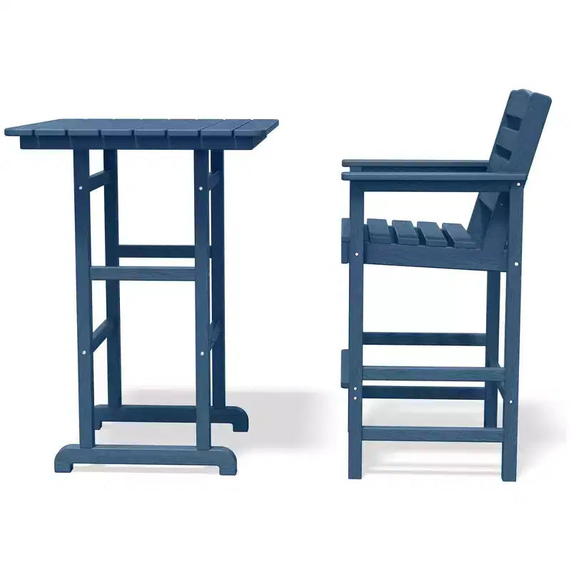 Set da bar da esterno Hyleory a 3 pezzi in HDPE con sgabelli da bar