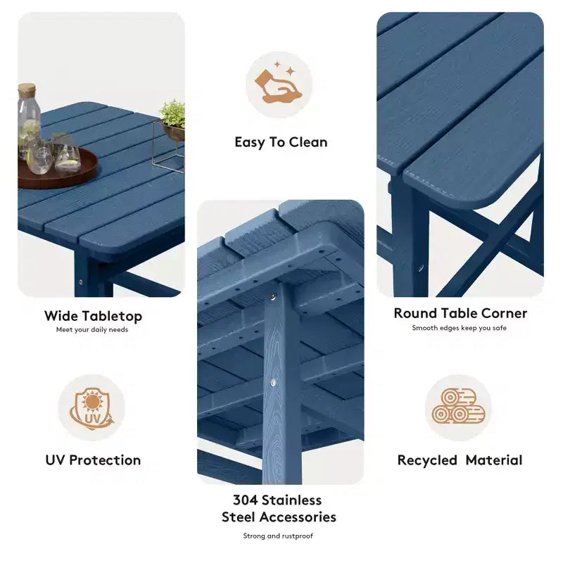 Set da bar da esterno Hyleory a 3 pezzi in HDPE con sgabelli da bar