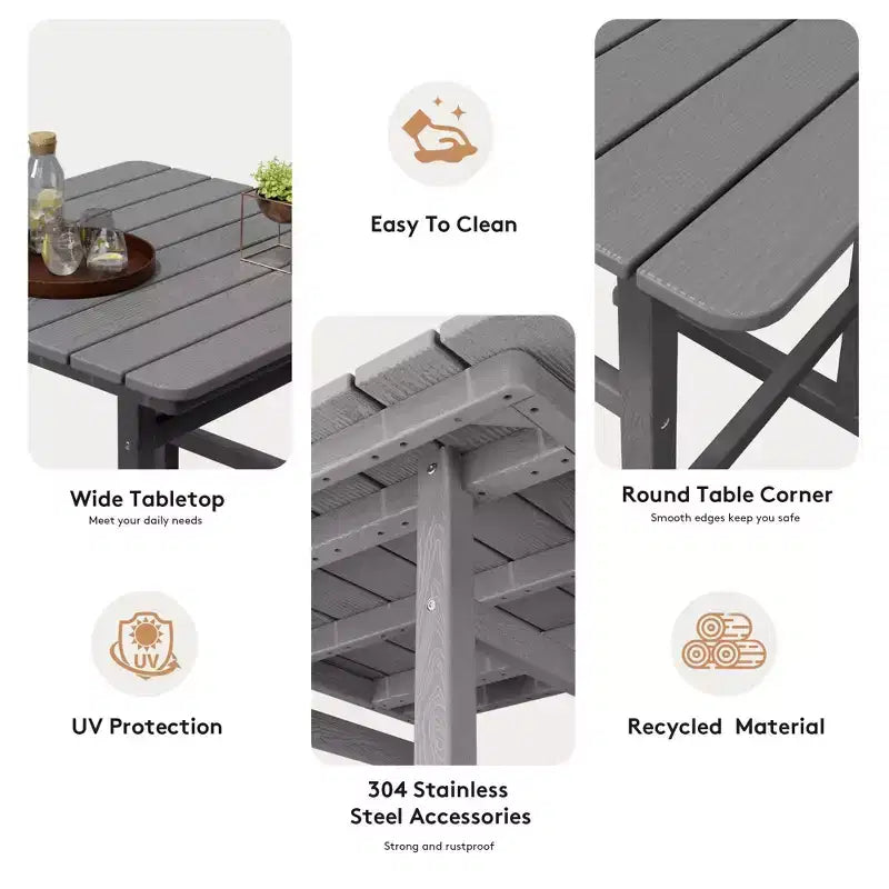 Set da bar da esterno Hyleory a 3 pezzi in HDPE con sgabelli da bar