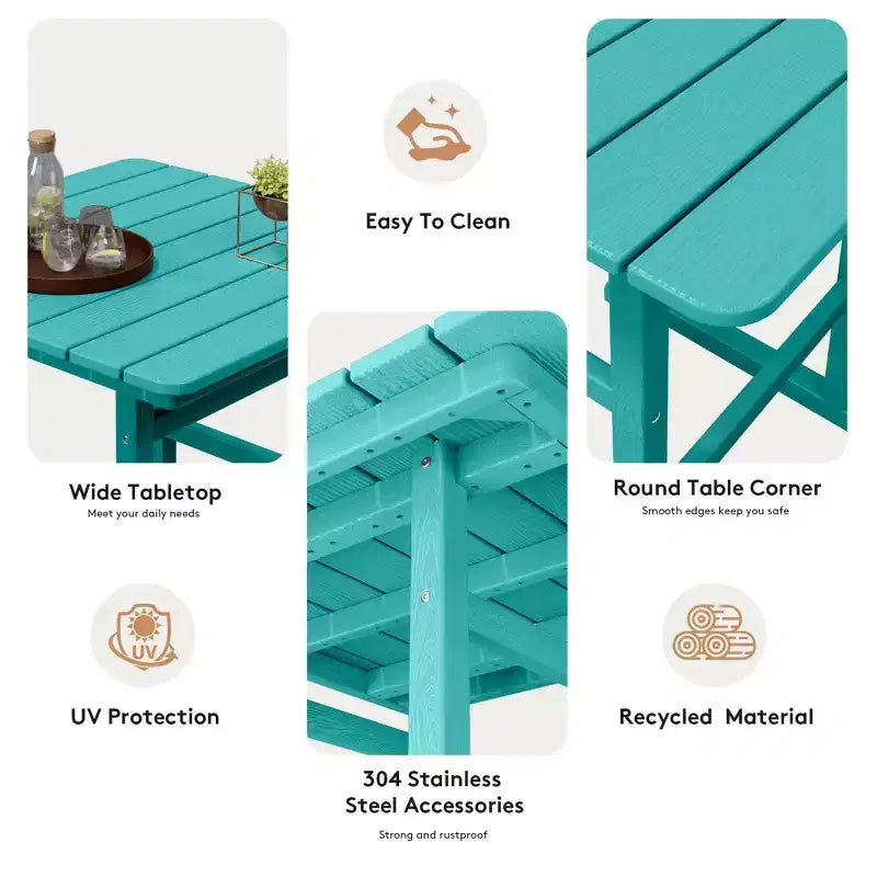 Set da bar da esterno Hyleory a 3 pezzi in HDPE con sgabelli da bar