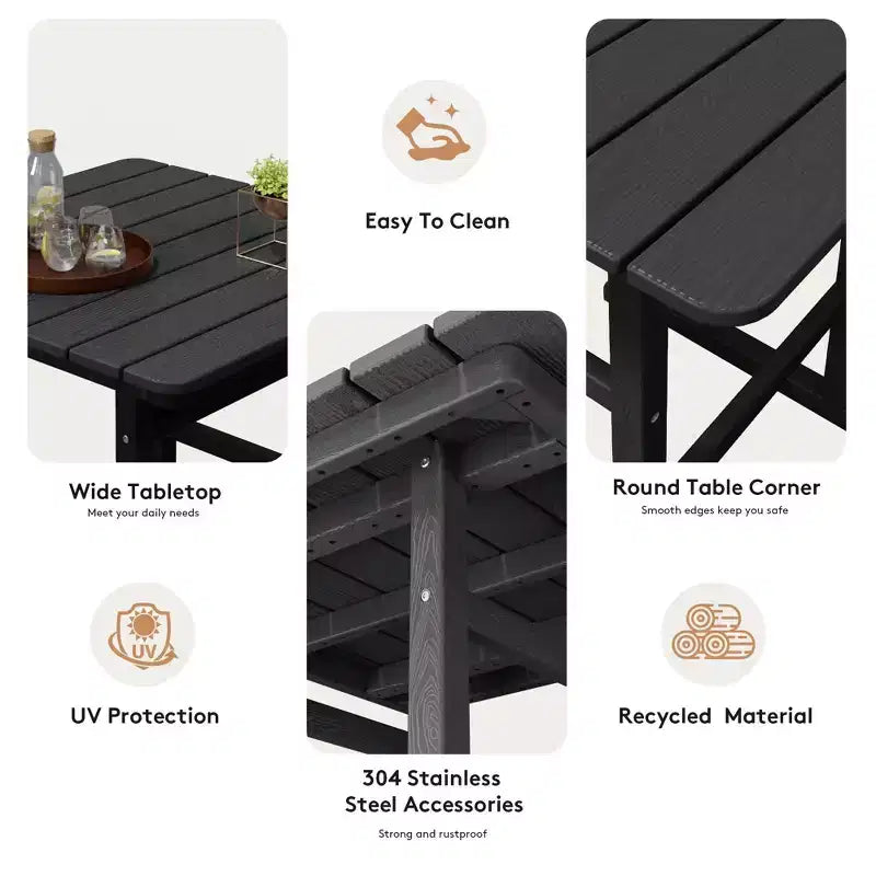 Set da bar da esterno Hyleory a 3 pezzi in HDPE con sgabelli da bar