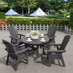 Ensemble table de salle à manger ronde et fauteuils à dossier incurvé WestinTrends 5 pièces pour patio extérieur