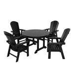 Ensemble table de salle à manger ronde et fauteuils à dossier incurvé WestinTrends 5 pièces pour patio extérieur