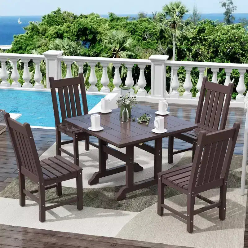 WestinTrends Ensemble de salle à manger d'extérieur 5 pièces Table et chaises de patio carrées