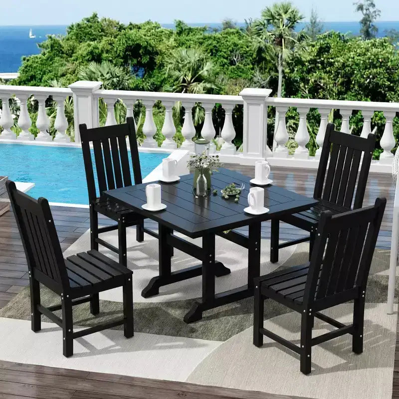 WestinTrends Ensemble de salle à manger d'extérieur 5 pièces Table et chaises de patio carrées