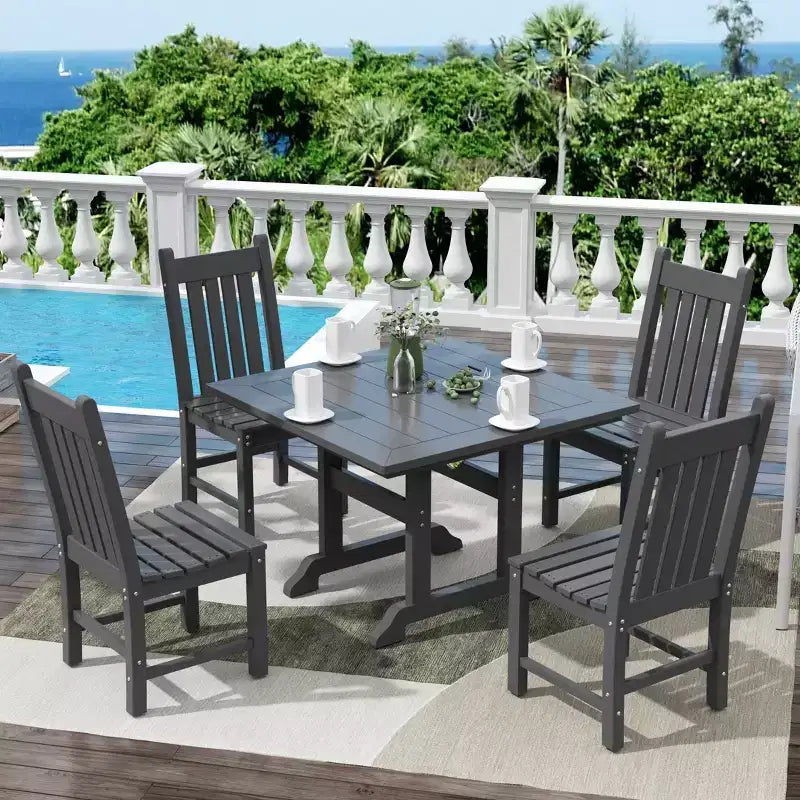 WestinTrends Ensemble de salle à manger d'extérieur 5 pièces Table et chaises de patio carrées