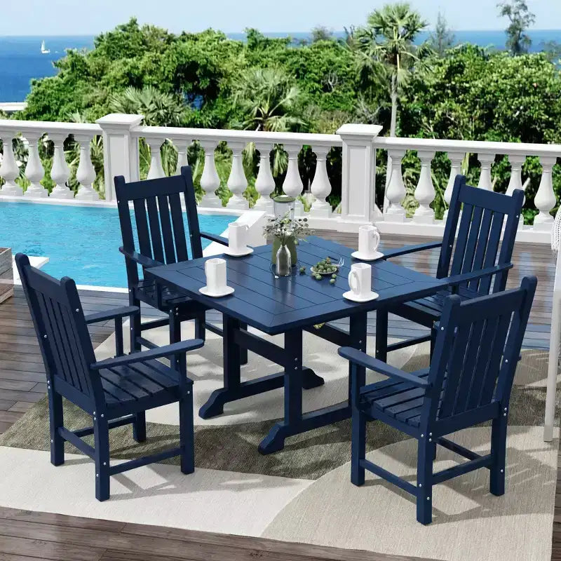 Ensemble repas d'extérieur WestinTrends 5 pièces Table carrée et fauteuils de jardin