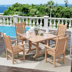 Ensemble repas d'extérieur WestinTrends 5 pièces Table carrée et fauteuils de jardin