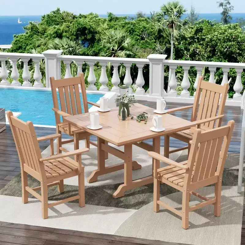 Ensemble repas d'extérieur WestinTrends 5 pièces Table carrée et fauteuils de jardin