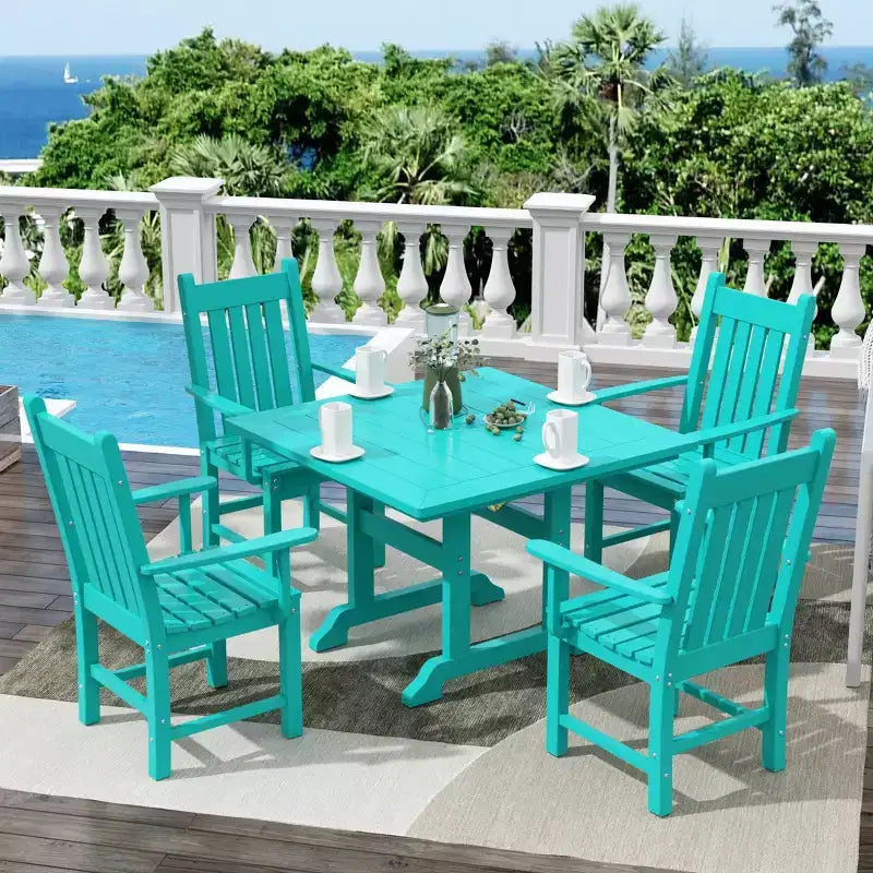 Ensemble repas d'extérieur WestinTrends 5 pièces Table carrée et fauteuils de jardin