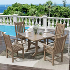 Ensemble repas d'extérieur WestinTrends 5 pièces Table carrée et fauteuils de jardin