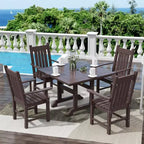 Ensemble repas d'extérieur WestinTrends 5 pièces Table carrée et fauteuils de jardin
