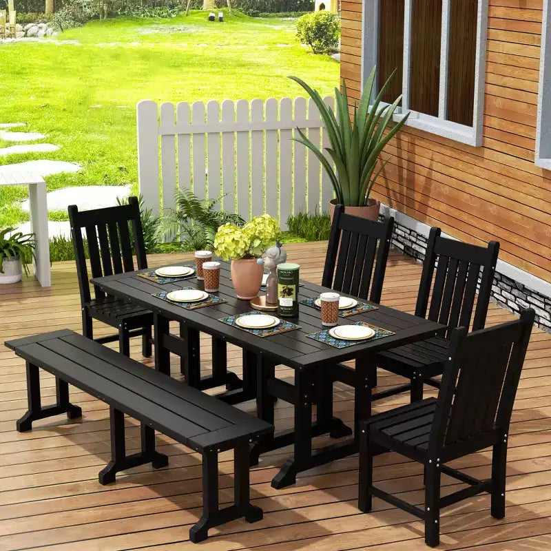 WestinTrends Ensemble de salle à manger d'extérieur 6 pièces avec table et bancs de jardin