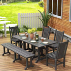 WestinTrends Ensemble de salle à manger d'extérieur 6 pièces avec table et bancs de jardin