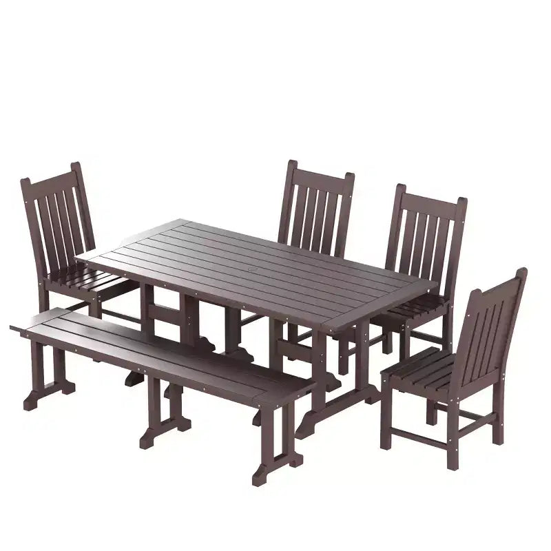 WestinTrends Ensemble de salle à manger d'extérieur 6 pièces avec table et bancs de jardin