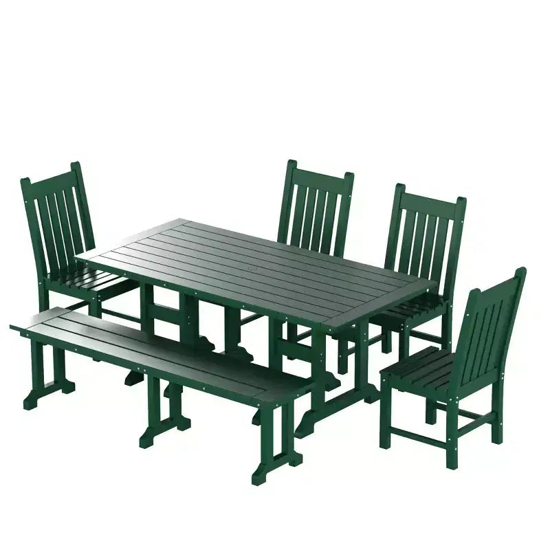 WestinTrends Ensemble de salle à manger d'extérieur 6 pièces avec table et bancs de jardin