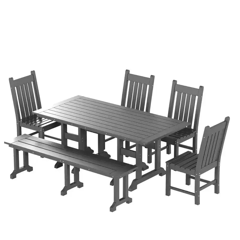 WestinTrends Ensemble de salle à manger d'extérieur 6 pièces avec table et bancs de jardin