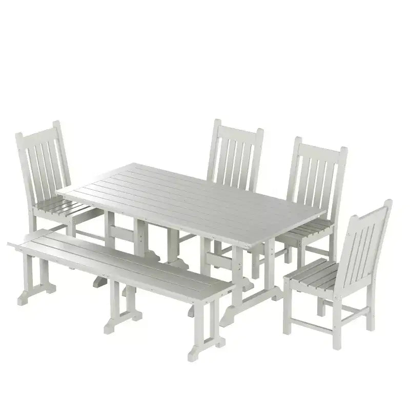 WestinTrends Ensemble de salle à manger d'extérieur 6 pièces avec table et bancs de jardin