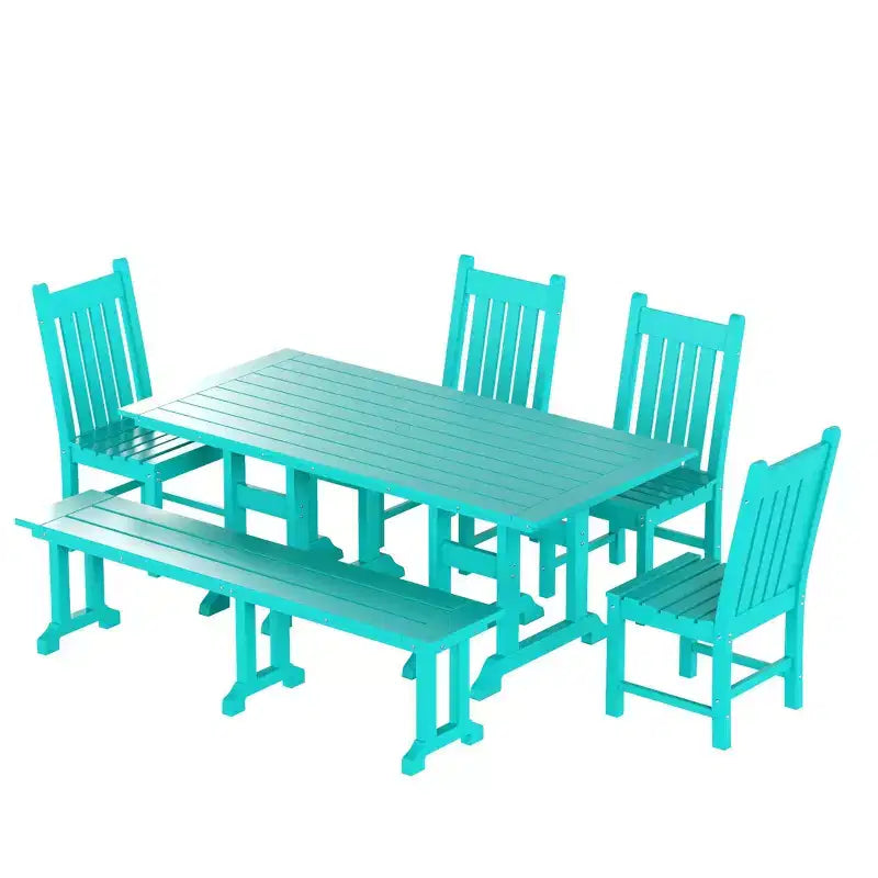 WestinTrends Ensemble de salle à manger d'extérieur 6 pièces avec table et bancs de jardin