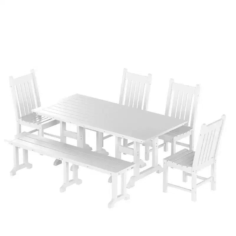 WestinTrends Ensemble de salle à manger d'extérieur 6 pièces avec table et bancs de jardin