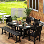 WestinTrends - Ensemble de salle à manger d'extérieur 6 pièces - Table et bancs avec fauteuils