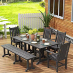 WestinTrends - Ensemble de salle à manger d'extérieur 6 pièces - Table et bancs avec fauteuils