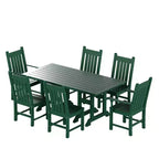 WestinTrends Malibu 7 Piece Outdoor Patio Dining Set Outdoor Dining Table with Dining Chair, Dark Green