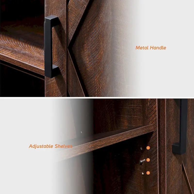Mobile Porta TV / Contenitore in legno per fattoria Wampat con anta scorrevole a granaio