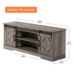 Mobile Porta TV / Contenitore in legno per fattoria Wampat con anta scorrevole a granaio