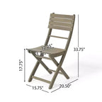 Set da pranzo pieghevole GDFStudio Rabion da esterno a 5 pezzi in legno di acacia, grigio