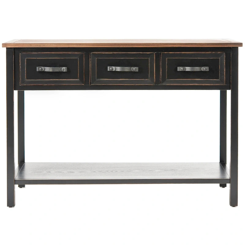 SAFAVIEH Jennette - Console de table noire/noyer - 42Lx15Px30H