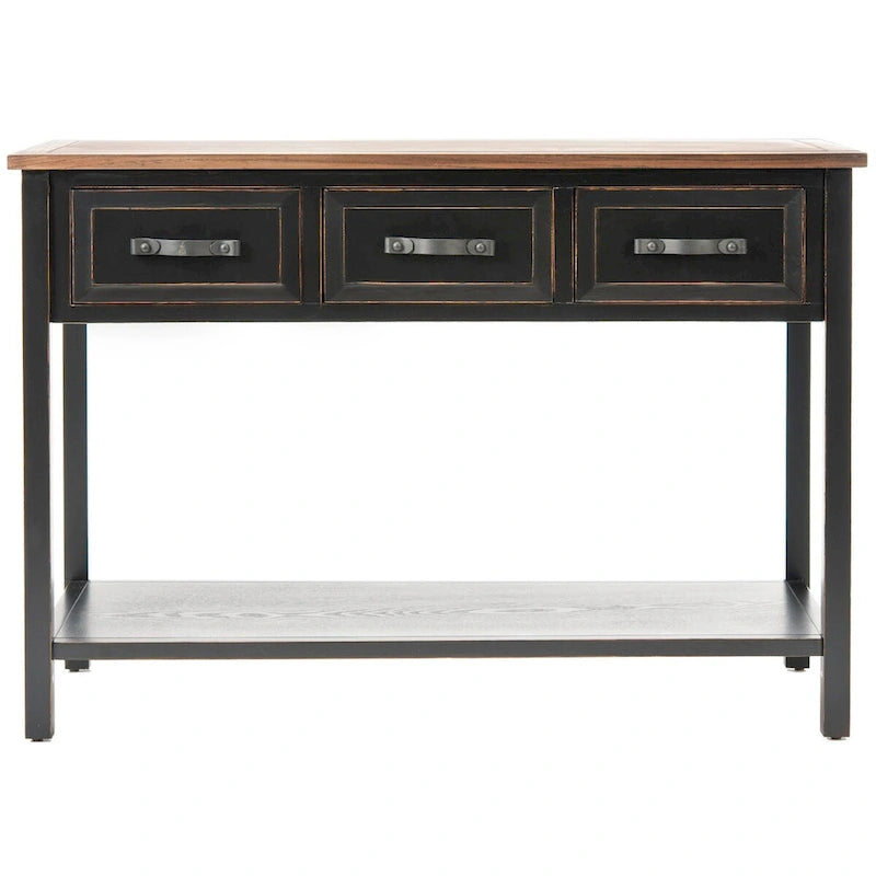 SAFAVIEH Jennette - Console de table noire/noyer - 42Lx15Px30H