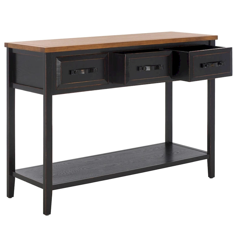 SAFAVIEH Jennette - Console de table noire/noyer - 42Lx15Px30H
