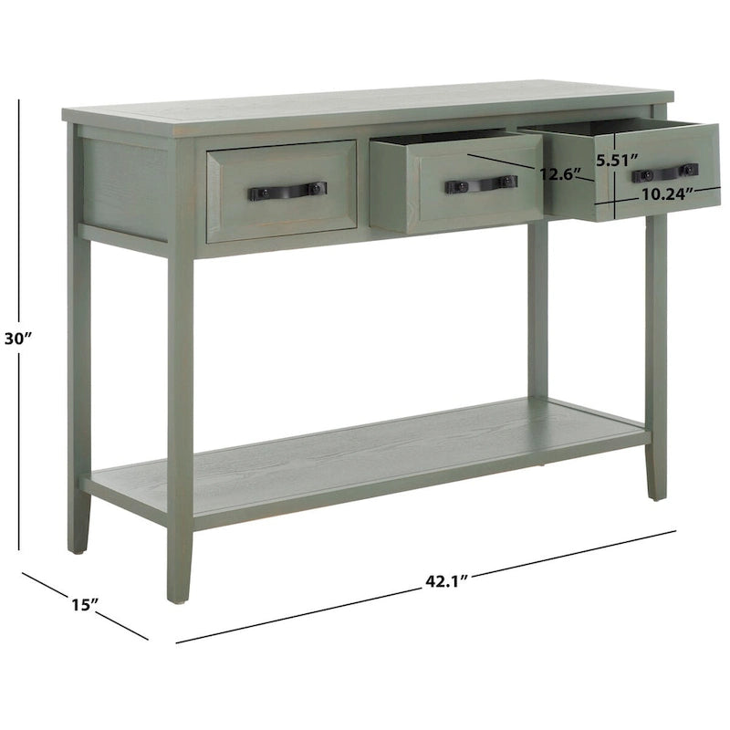 SAFAVIEH Jennette - Console de table noire/noyer - 42Lx15Px30H