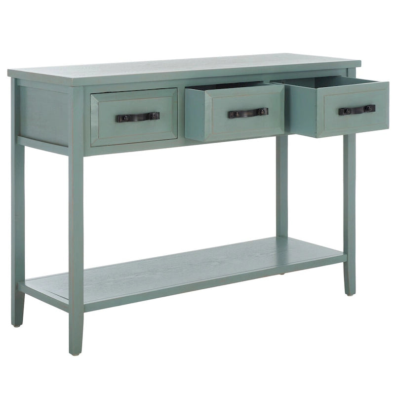 SAFAVIEH Jennette - Console de table noire/noyer - 42Lx15Px30H