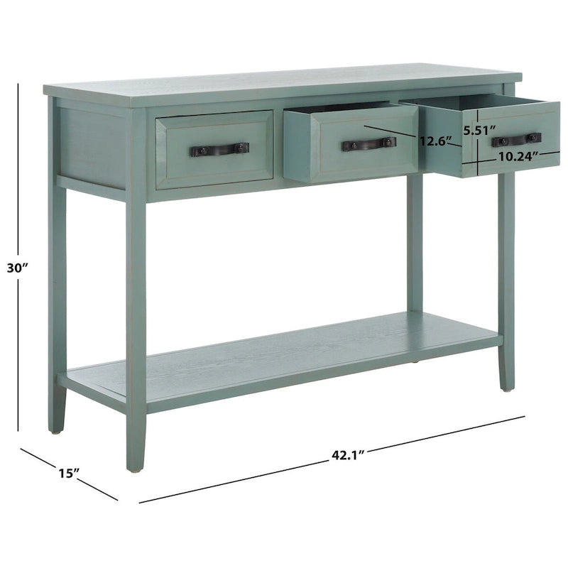 SAFAVIEH Jennette - Console de table noire/noyer - 42Lx15Px30H