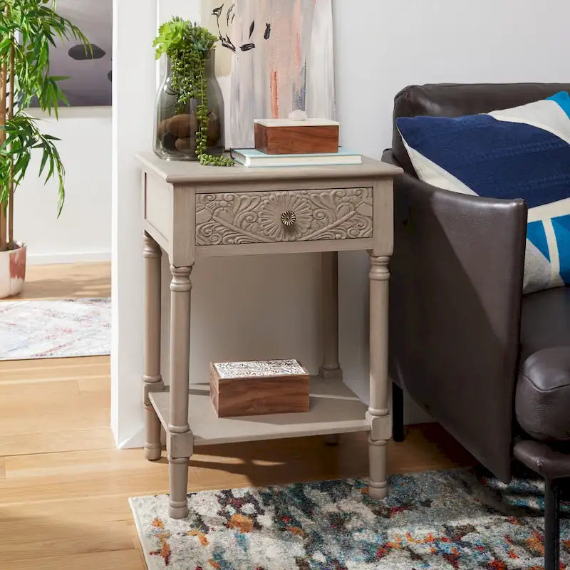 SAFAVIEH Heide Tavolino d'Appoggio con 1 Cassetto - 48,3 L x 40,1 P x 66 A cm - 48,3x40,6x66 cm