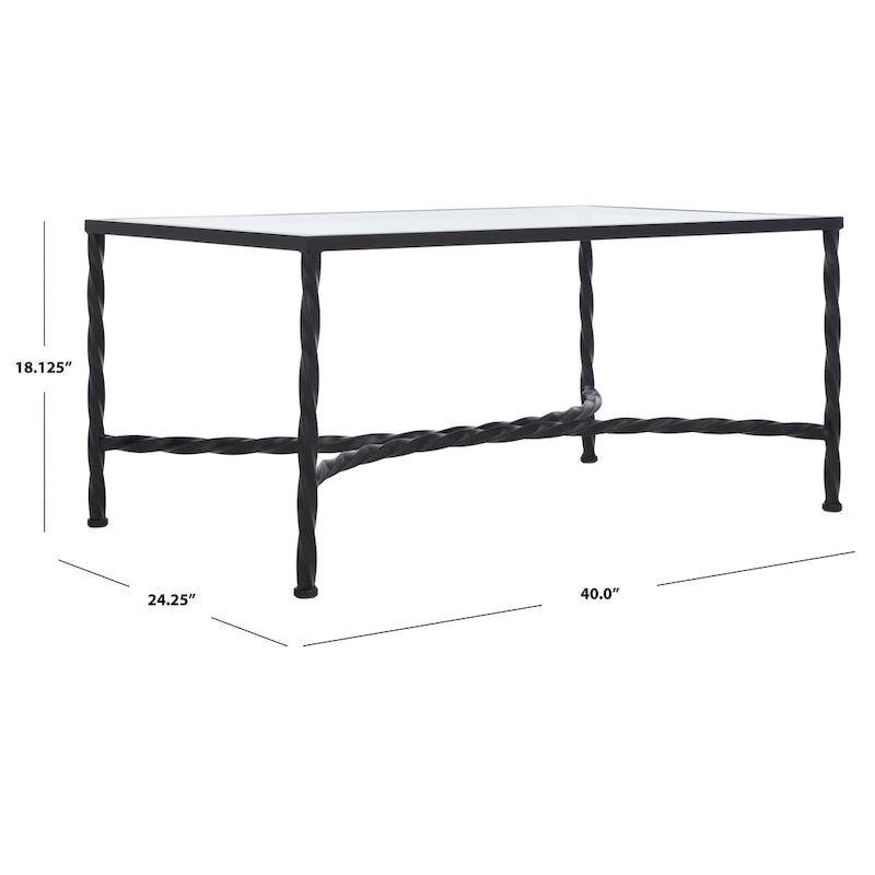 Tavolino da caffè in vetro Sedighe di SAFAVIEH Couture - 40 L x 24 P x 18 A - 40L x 24P x 18A