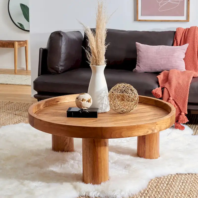 SAFAVIEH Leena 3 Leg Round Coffee Table - 36 W x 36 D x 15 H - 36Wx36Dx15H