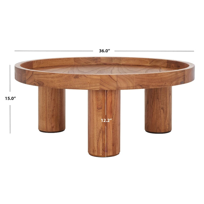Table Basse Ronde à 3 Pieds SAFAVIEH Leena - 36 L x 36 P x 15 H - 36Lx36Px15H