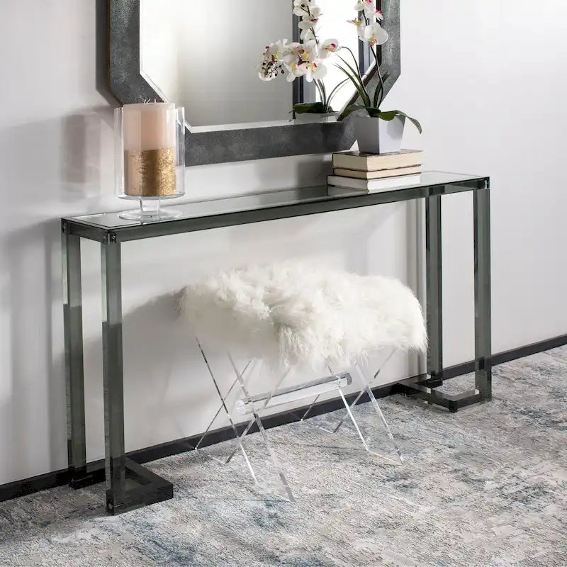 Table Console Acrylique Camryn SAFAVIEH Couture - Transparent - 60 L x 10 P x 30 H - 52Lx10Px30H