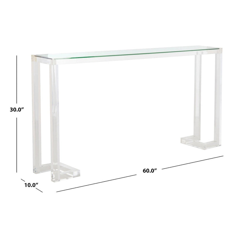 Table Console Acrylique Camryn SAFAVIEH Couture - Transparent - 60 L x 10 P x 30 H - 52Lx10Px30H