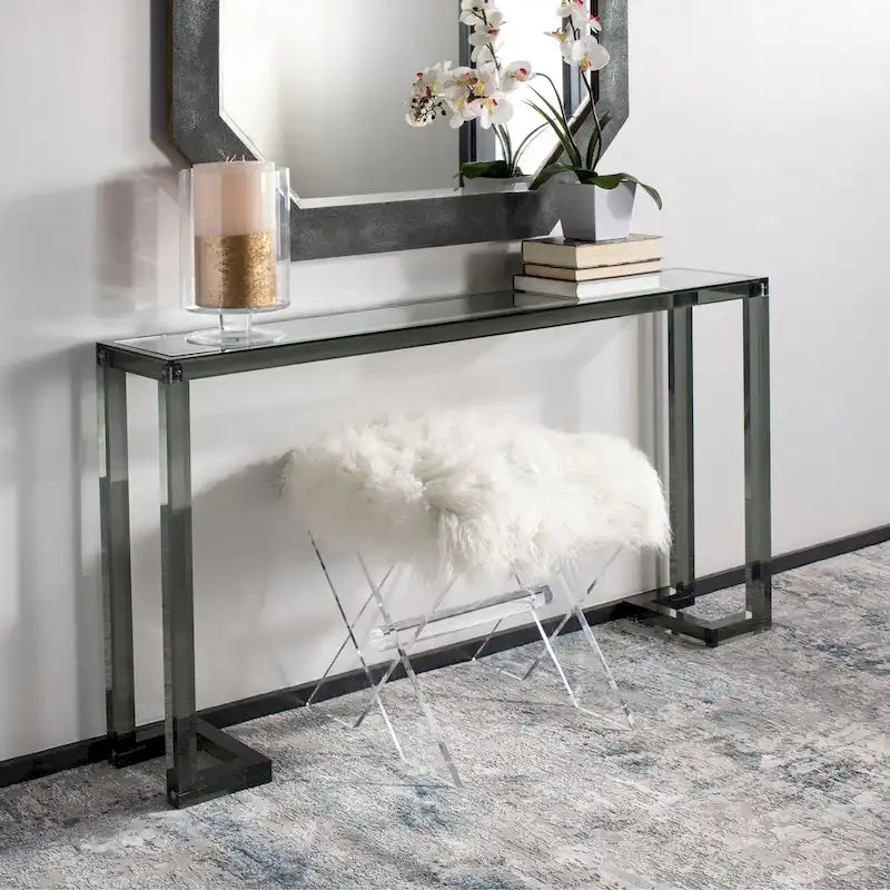 Table Console Acrylique Camryn SAFAVIEH Couture - Transparent - 60 L x 10 P x 30 H - 52Lx10Px30H