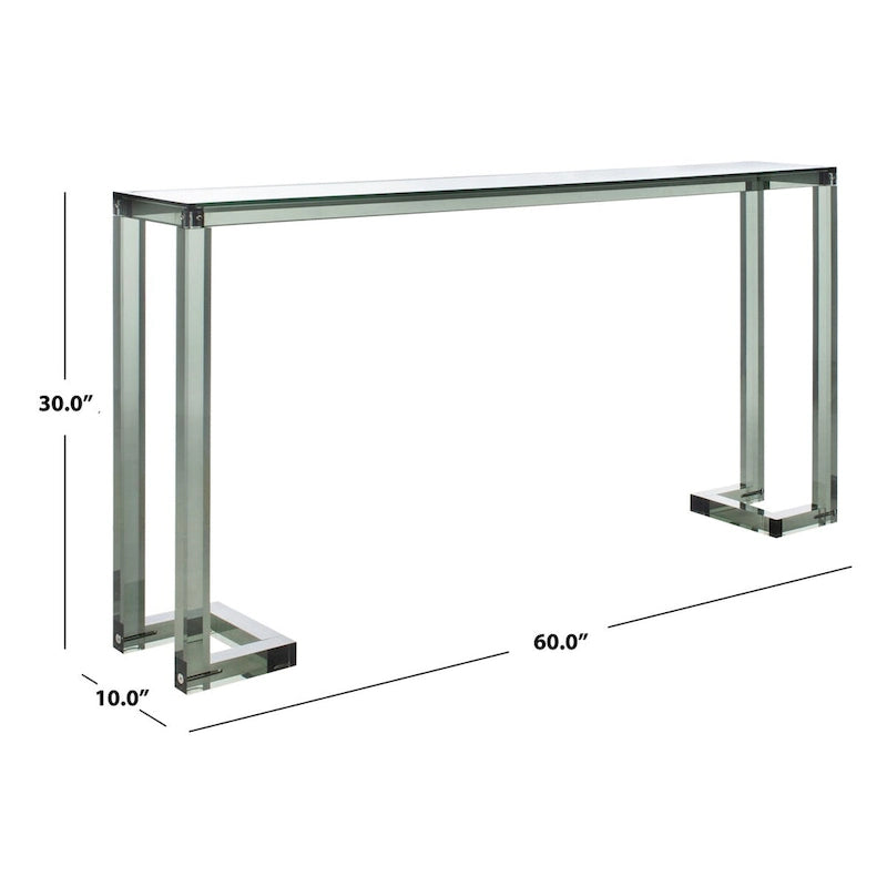 Table Console Acrylique Camryn SAFAVIEH Couture - Transparent - 60 L x 10 P x 30 H - 52Lx10Px30H